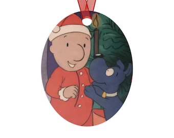 Cartoon Christmas Ornament, Oval Ceramic Nostalgic Gift