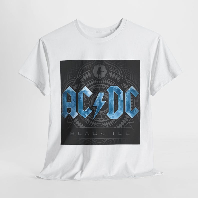 AC/DC Black Ice T-shirt Iconic Rock Band Graphic Tee Classic Fan Merch ...
