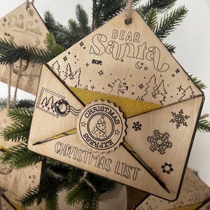 Personalisierte Santa Brief Umschlag Ornament - Weihnachtsbaum Dekoration für Kinder