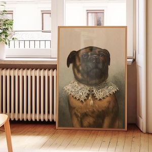 Vintage Dog Portrait Art Print | Dog Poster | Victorian Dog Wall Decor | Digital Art Print