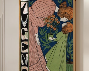 Art Nouveau Floral Print: Vintage French Poster (Digital Download)