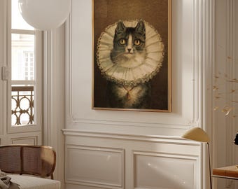 Victorian Cat Portrait Art Print (Digital Download)
