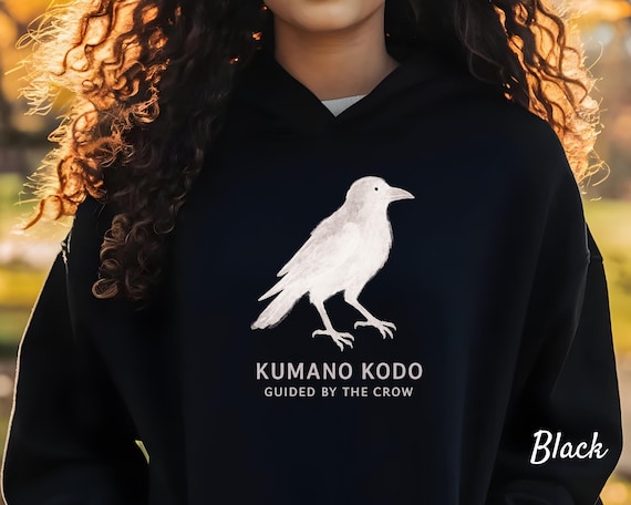 Kumano Kodo Yatagarasu Hoodie, Three-legged Crow Watercolor Hooded