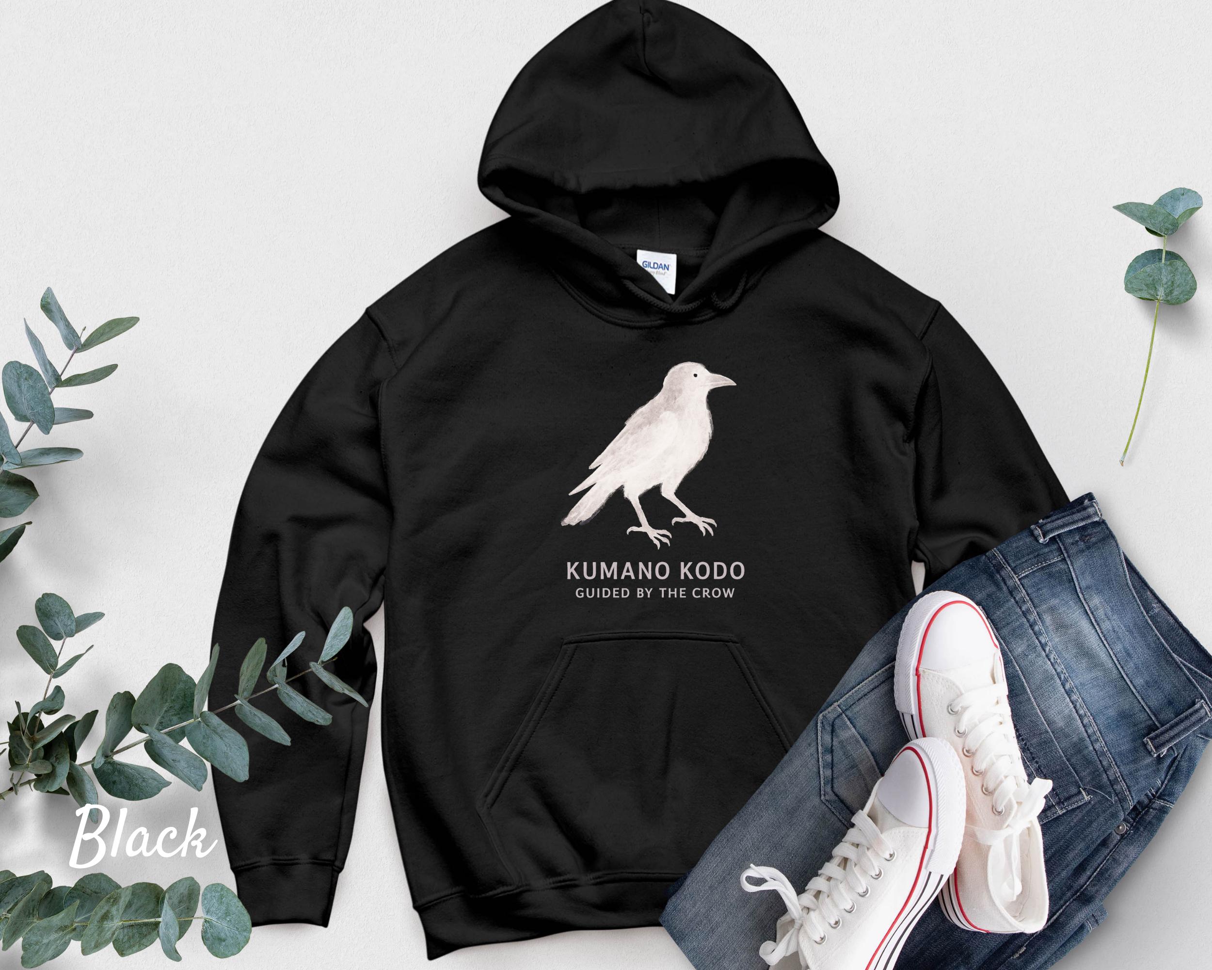 Kumano Kodo Yatagarasu Hoodie, Three-legged Crow Watercolor Hooded