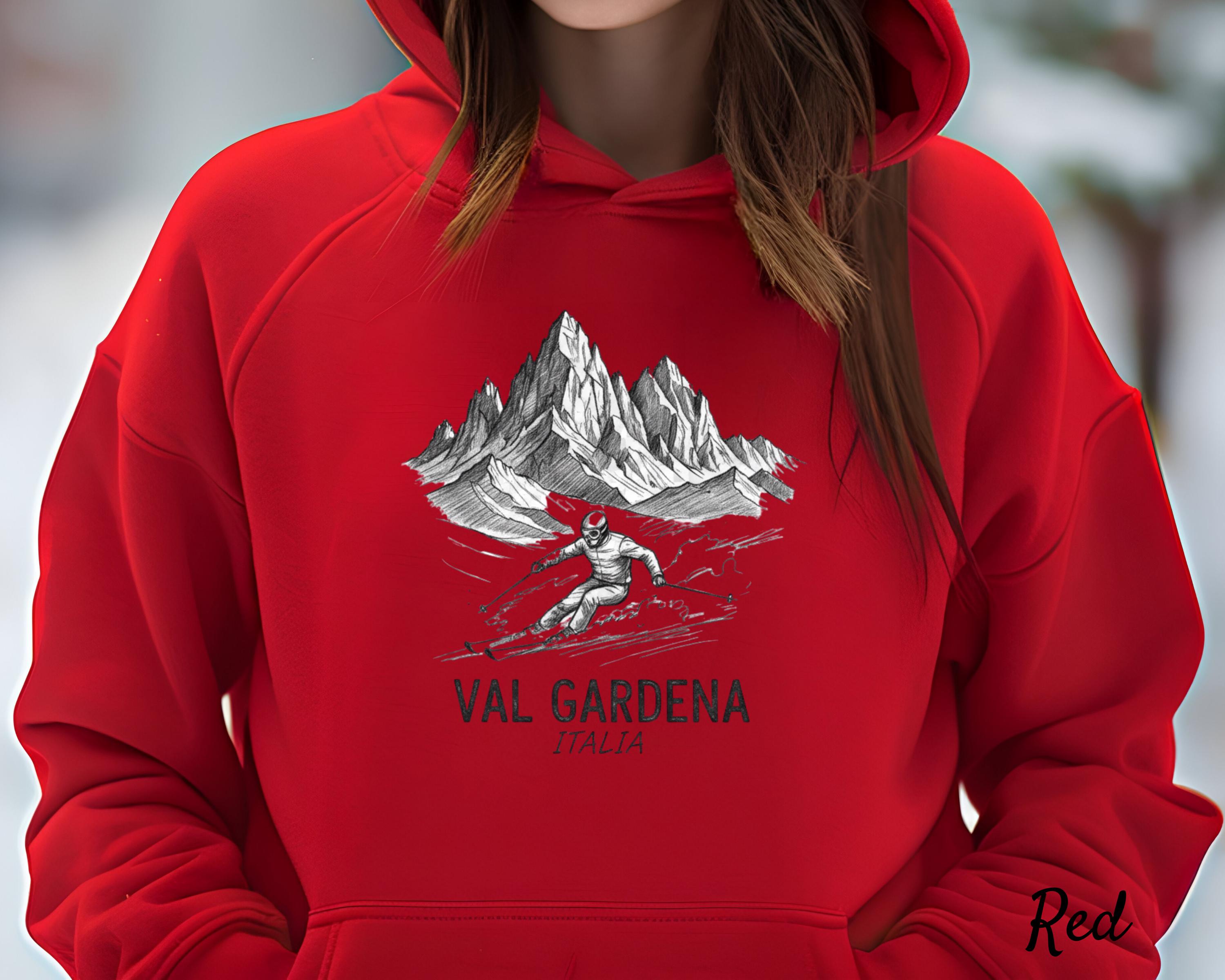 Apres Ski Charcoal Sketch Hoodie: Val Gardena Vintage Ski Sweater