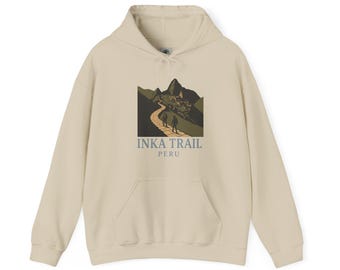 Inka Trail Peru Hoodie, Machu Picchu Hiking Hooded Sweatshirt, Andes Trekking Adventure Top