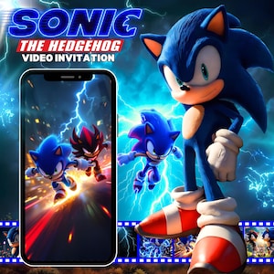 Sonic Einladung Animierte Sonic Video Einladung Schatten Hedgehog Bearbeitbar Sonic the Hedgehog Einladung Digital Sonic Geburtstag Video einladen