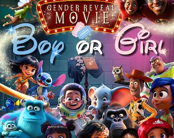 African American Storybook Gender Reveal Movie Announcement: Personalized Girl Announcement (Digital Video File MP4)