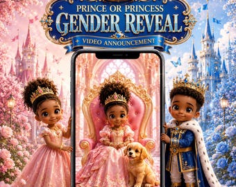 Vídeo de revelación de género de un príncipe o princesa afroamericano: Prince It's a Boy (Descarga digital MP4)