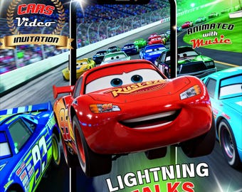 Cars Birthday Video Invitation: Animated Lightning McQueen Party Evite (MP4 Digital Download)