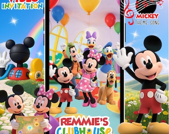 Video de invitación de cumpleaños de Mickey Clubhouse: Invitación animada para fiesta en Clubhouse (Descarga digital MP4)