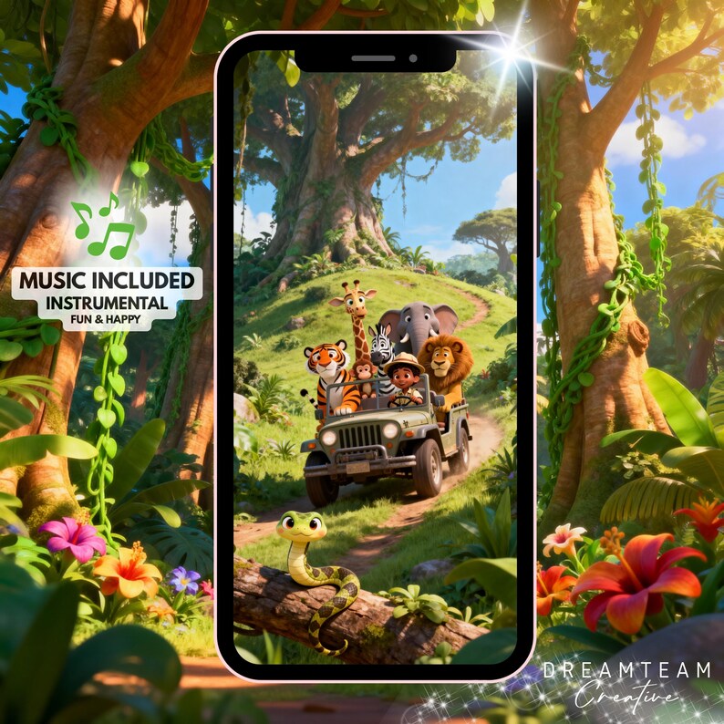 thumbnail image 2 of Personalised Boy Safari Birthday Party Decorations Set – Invite, Banner, Sign, Stickers, Wrapping Paper 2 of 6