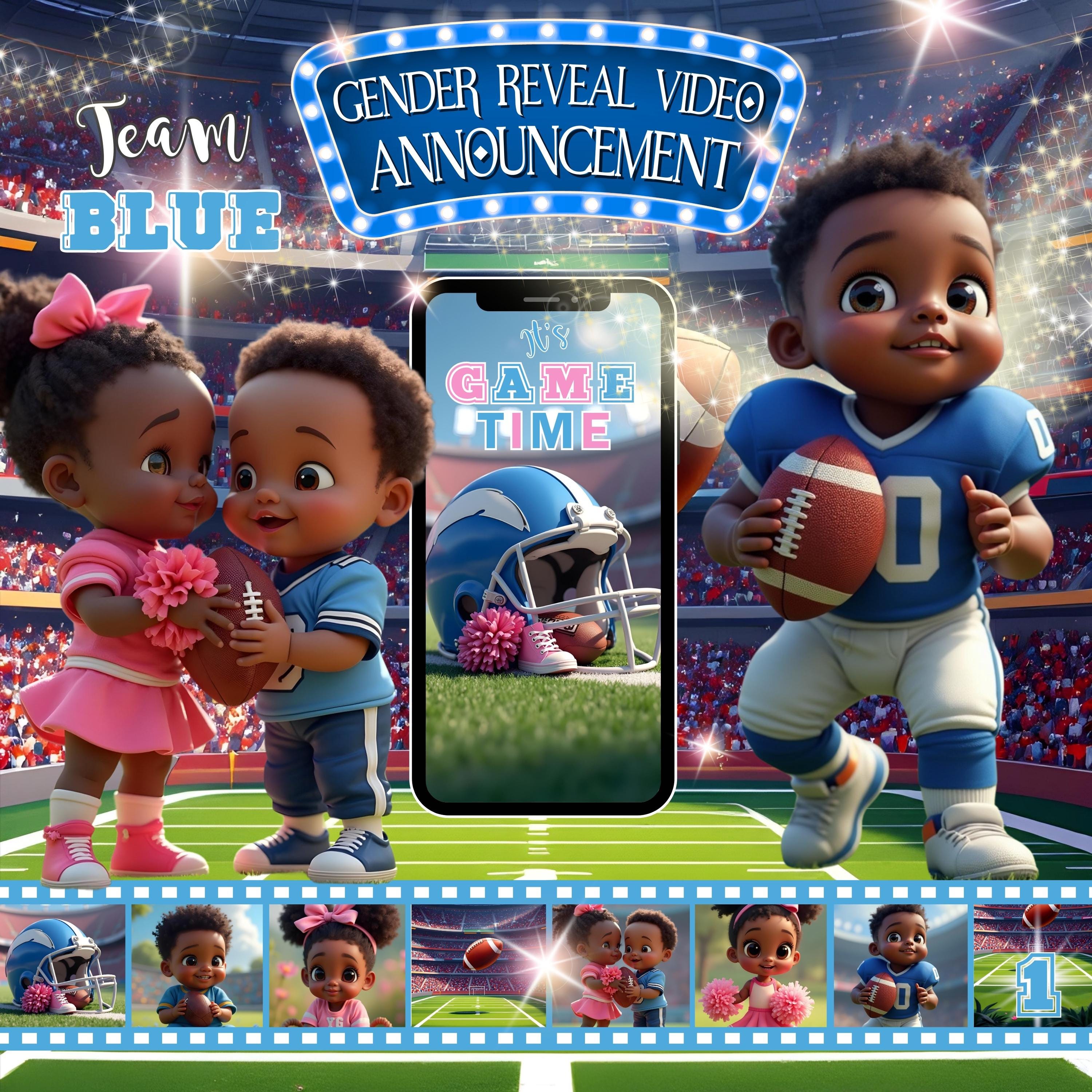 African American Boy Gender Reveal Video: Football or Cheerleader, It's a Boy (Digital Download)