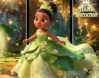 Little Princess Tiana Video Invitation: African American Princess & the Frog Birthday Evite (Digital Download MP4)