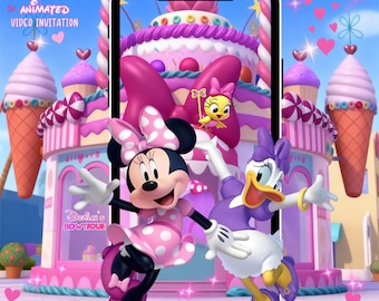 Minnie Bow-tique Birthday Video Invitation | Animated Daisy Duck Boutique Party Invite | Digital Download