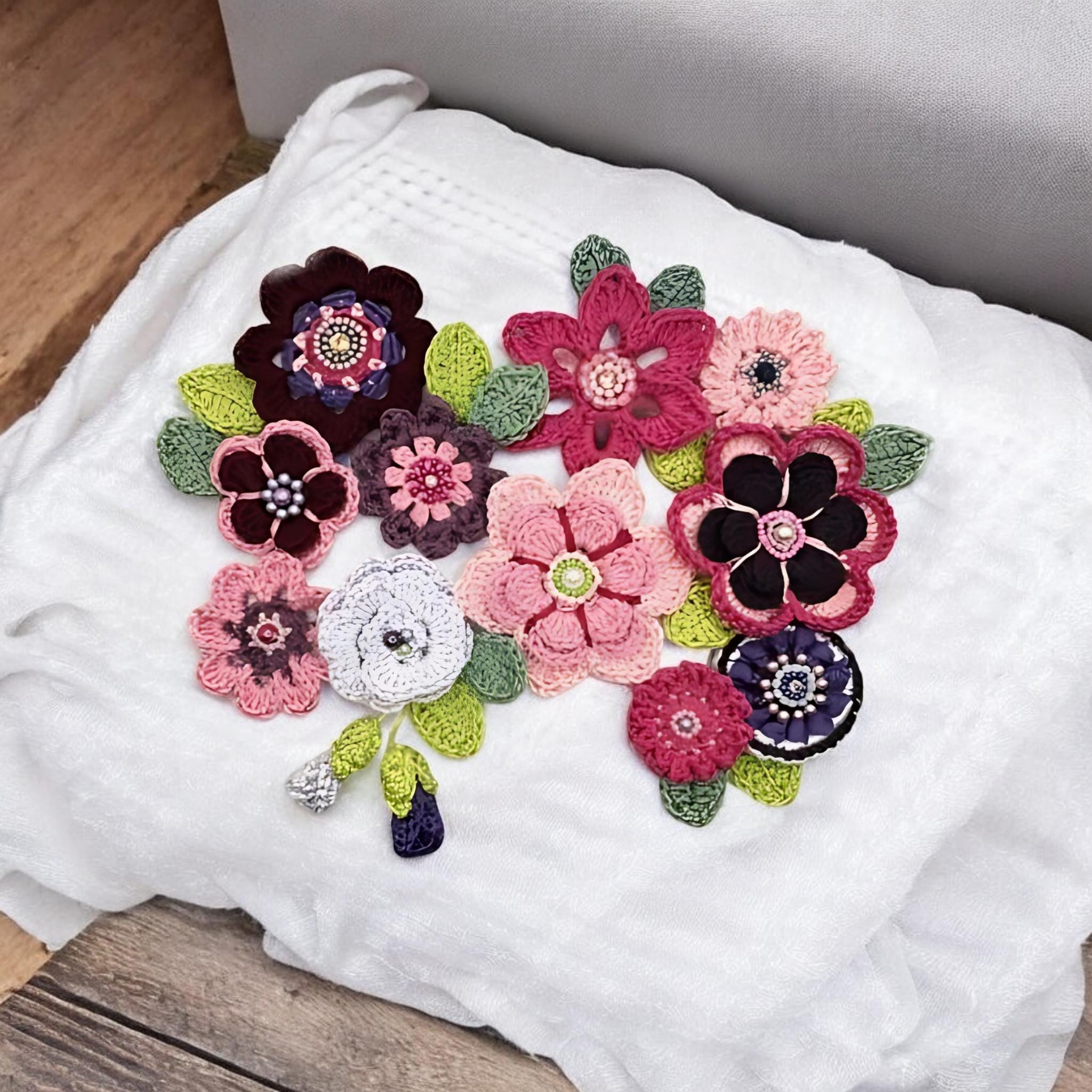 Flower Crochet Pattern, Bundle Crochet Pattern Handmade Flower Crochet DIY Crochet Pattern, Pdf ...