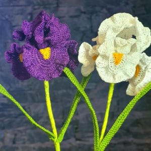 Motif de fleurs d'iris au crochet réaliste : tutoriel PDF