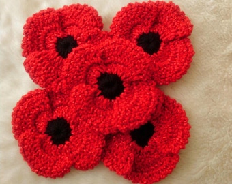 Poppy Crochet Pattern: Flowers Crochet Pattern Easy DIY Flower Ornament Pattern (PDF Pattern)