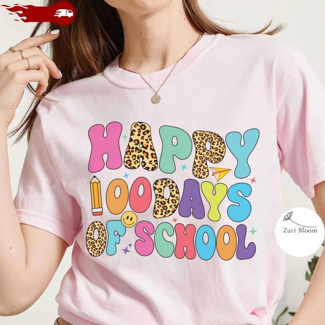 100 Days of School Teacher Shirt 100th Day Teacher Tee Leopard Print ...