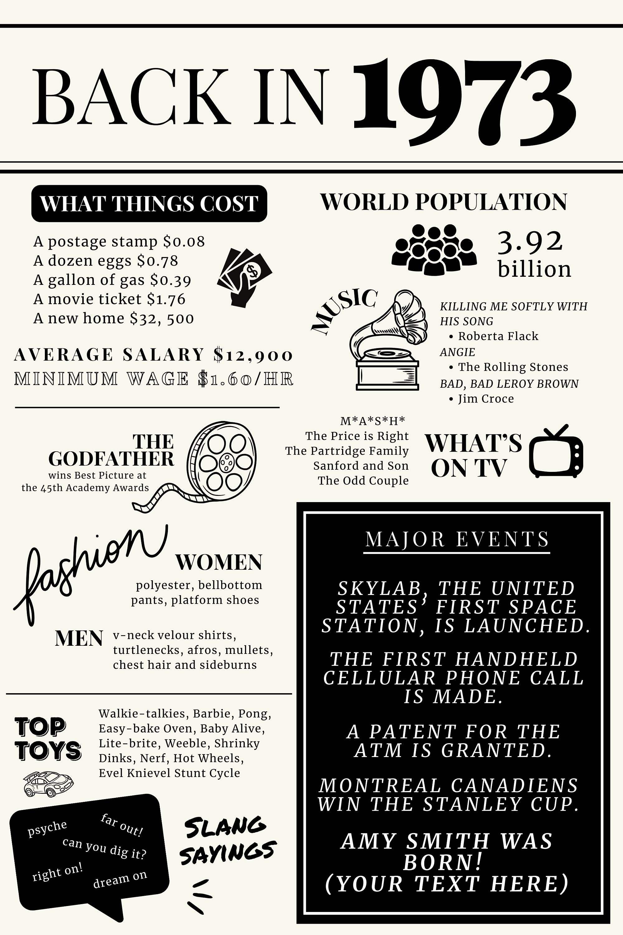 1973-fun-facts-etsy for Free Printable Back In 1973 Facts 1973 Fun Facts - Etsy for Free Printable Back In 1973 Facts