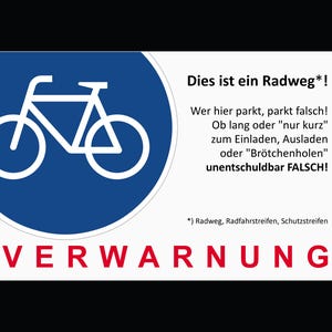 WAARSCHUWING voor parkeren op het fietspad - Dit is een fietspad! Fietspadparkeerder, foutparkeerder, fietspadblokker, stomme parker - set met 25 kaarten