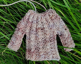 Pattern Hand Knit Twisted Rib Mini Sweater