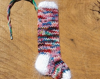 Mini Hand Knit Stocking Ornament Angora Collection