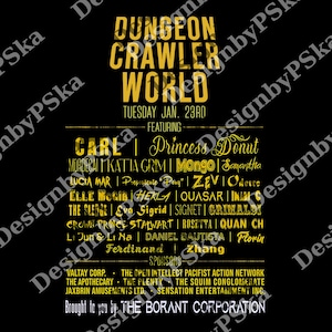 Dungeon Crawler World Tour png, Dungeon Crawler Carl png, Princess Donut & Mongo Gift, Sci-Fi Book Lover png, Bookish png