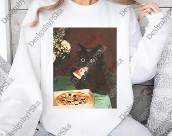 Cat Eating Pizza png, Cat Pizza png, Funny Cat Meme Digital, Silly Cat png, Novelty Cat png, Vintage Cat Pizza png, Cat Lover Gift