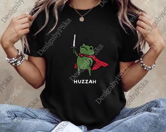 Huzzah Frog with Sword png, Medieval Frog Digital, Frog with Sword png, Cute Frog Sword png, Vintage Frog png