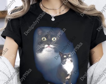 Katt som chockerar ansikte png, rolig katt png, digital kattmeme, Gen Z-skämt png, dum hjärnrot-present, rolig kattälskare-present, cool katt png