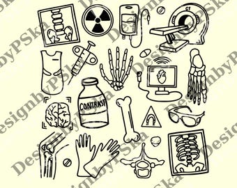 Radiology Doodles png, Tee Rad Tech png, Radiology Skeleton png, Rad Tech Skeleton png, Graduation Gift, Doodle png