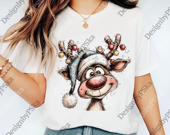 Vintage Reindeer png, Reindeer Christmas Digital, Retro Reindeer png, Merry Christmas png, Christmas Reindeer png, Reindeer png