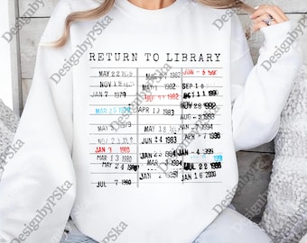 Return to Library png, Vintage Library Card Book Due Date png, Bookish Gift for Her Reader Author Librarian English Teacher Digital Download