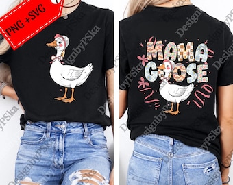 Floral Mama Goose png, Mama Goose Digital, Girly Goose svg, Mother's Day png, Floral png, Duck Mama svg, Goose Lover Gift
