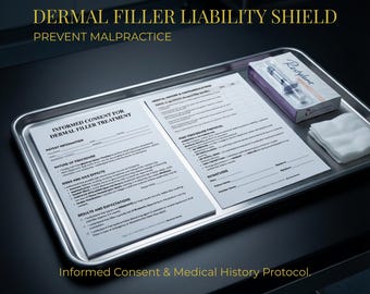 Dermal Filler Consent Form | Lip Filler Waiver | Nurse Injector Patient Chart | Vascular Occlusion Risk & Med Spa Intake | Canva