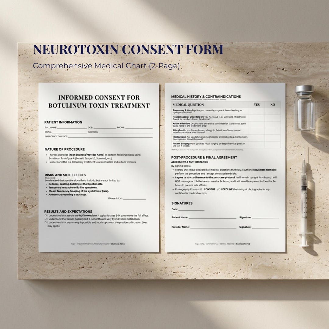 Botox Consent Form Template | Neurotoxin Injection Waiver Form | Med ...