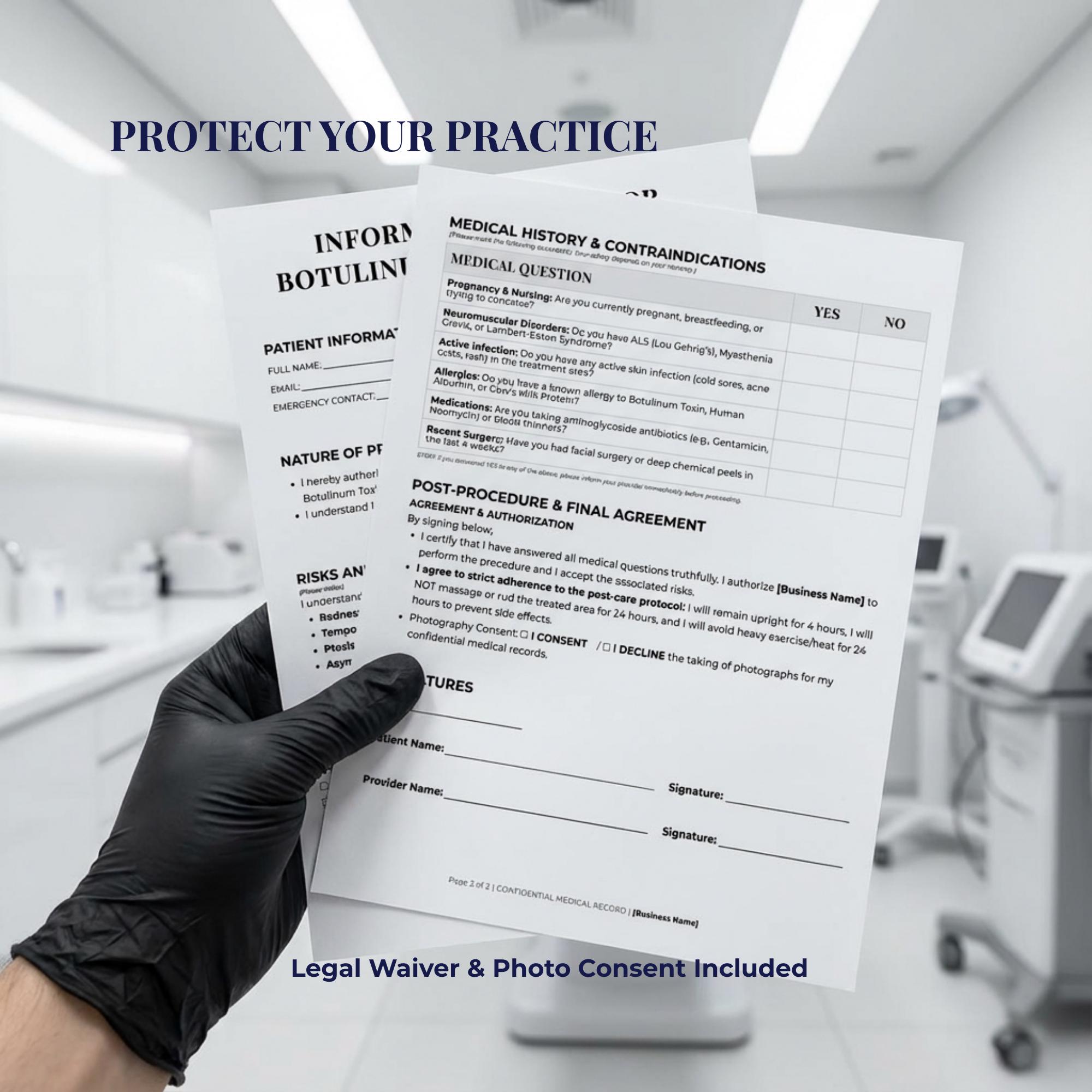 Botox Authorization Botox Consent Form Template | Neurotoxin Injection Waiver Form | Med ...