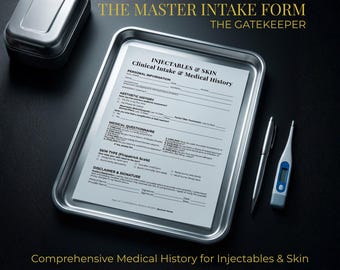 Injectables Intake Form | Medical History & Registration | Med Spa Patient Chart | Nurse Injector | Botox Consultation
