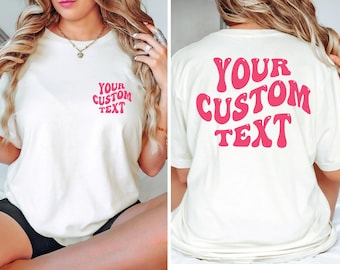 Custom Text Sweatshirt, Personalized Retro Wavy Shirt