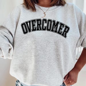 Overcomer Sweatshirt: Christian Bible Verse Crewneck
