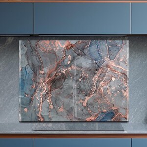 Dosseret en verre trempé personnalisé, Panneau de poêle résistant à la chaleur, Protecteur mural de cuisine moderne, Décoration en verre unique, Élément décoratif pour rénovation de cuisine