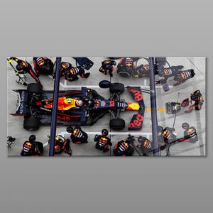 Red Bull F1 Pit Stop Glass Wall Art Formula 1 Poster Racing Car Print Motorsport Decor Man Cave Gift Garage Wall Art| Father gift