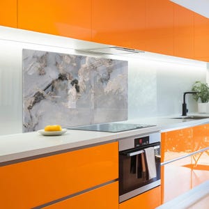 Dosseret de cuisine en verre trempé|Dosseret de poêle|Couvercle arrière de poêle résistant à la chaleur|Décoration de cuisine moderne| Panneau mural en verre de qualité supérieure