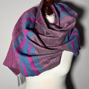 Hand-Dyed Raspberry Silk Scarf: Handmade  Wrap