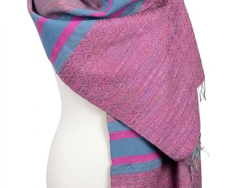 Hand-Painted Raspberry Silk Scarf – Luxury Pink Wrap for Women – Personalizable Giftable Accessory