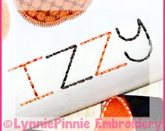 Stitchy Basic Font with Numbers and Punctuation Machine Embroidery File