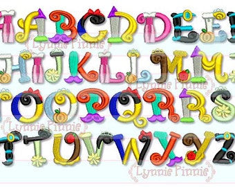 Pretty Princess Alphabet Embroidery Font 3 sizes Machine Embroidery Design INSTANT Download