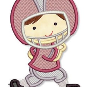 Little FOOTBALL PLAYER 2 Applique  4x4 5x7 6x10 Machine Embroidery Design game cheerleader  INSTANT Download