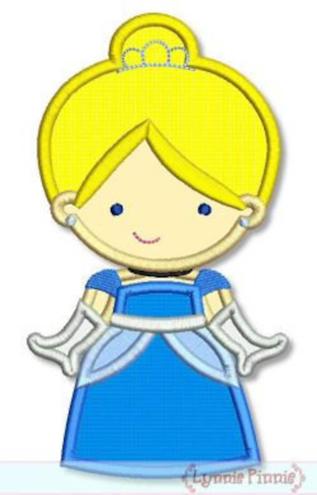 Cute PRINCESS as CINDERELLA Applique 4x4 5x7 6x10 Machine - Etsy Ireland